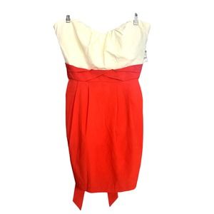 Charlotte Russe Cream and Red Strapless Sweetheart Neckline Dress  - XL NWT